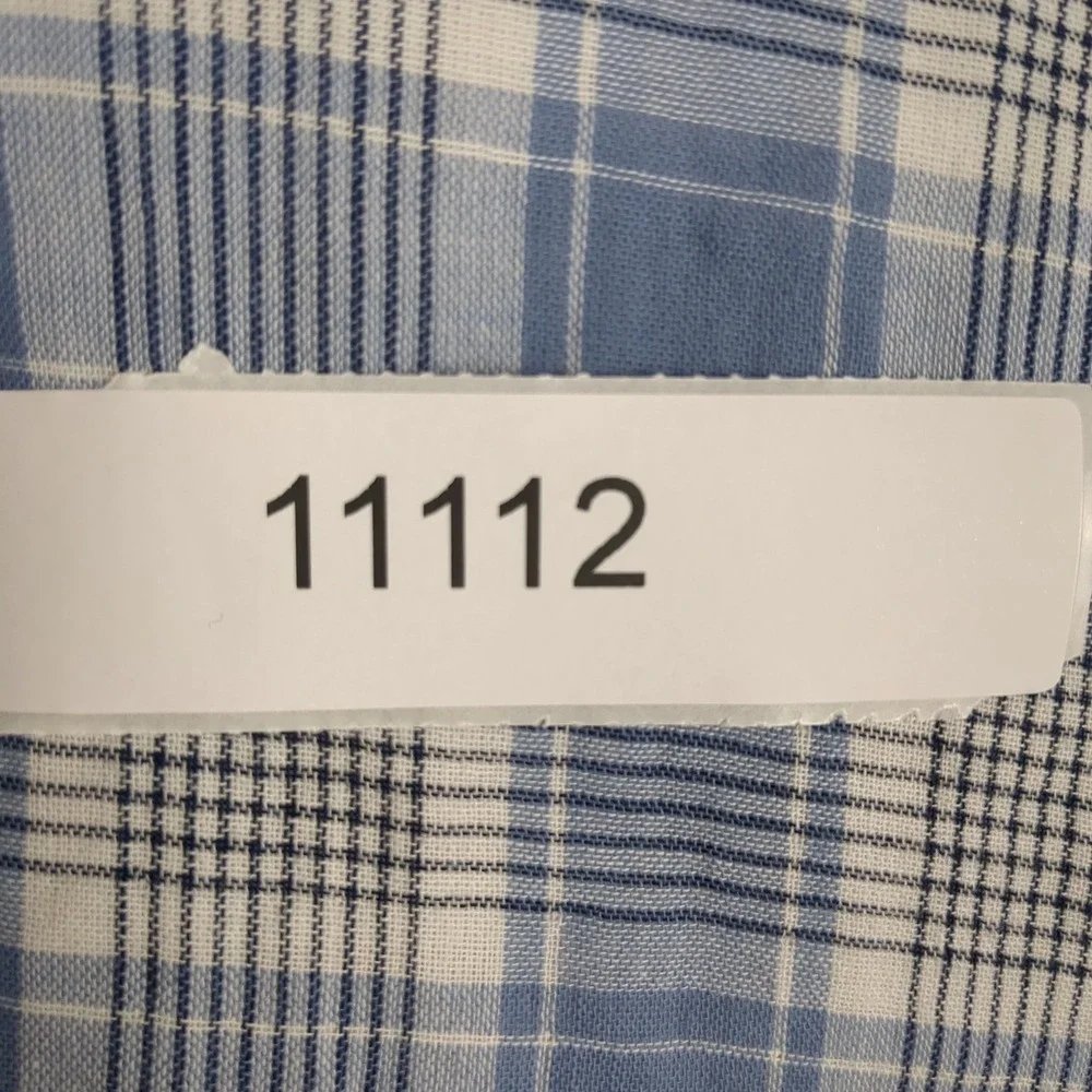 Banana‎ Republic Mens M Untucked Fit Plaid Blue White Long Sleeve